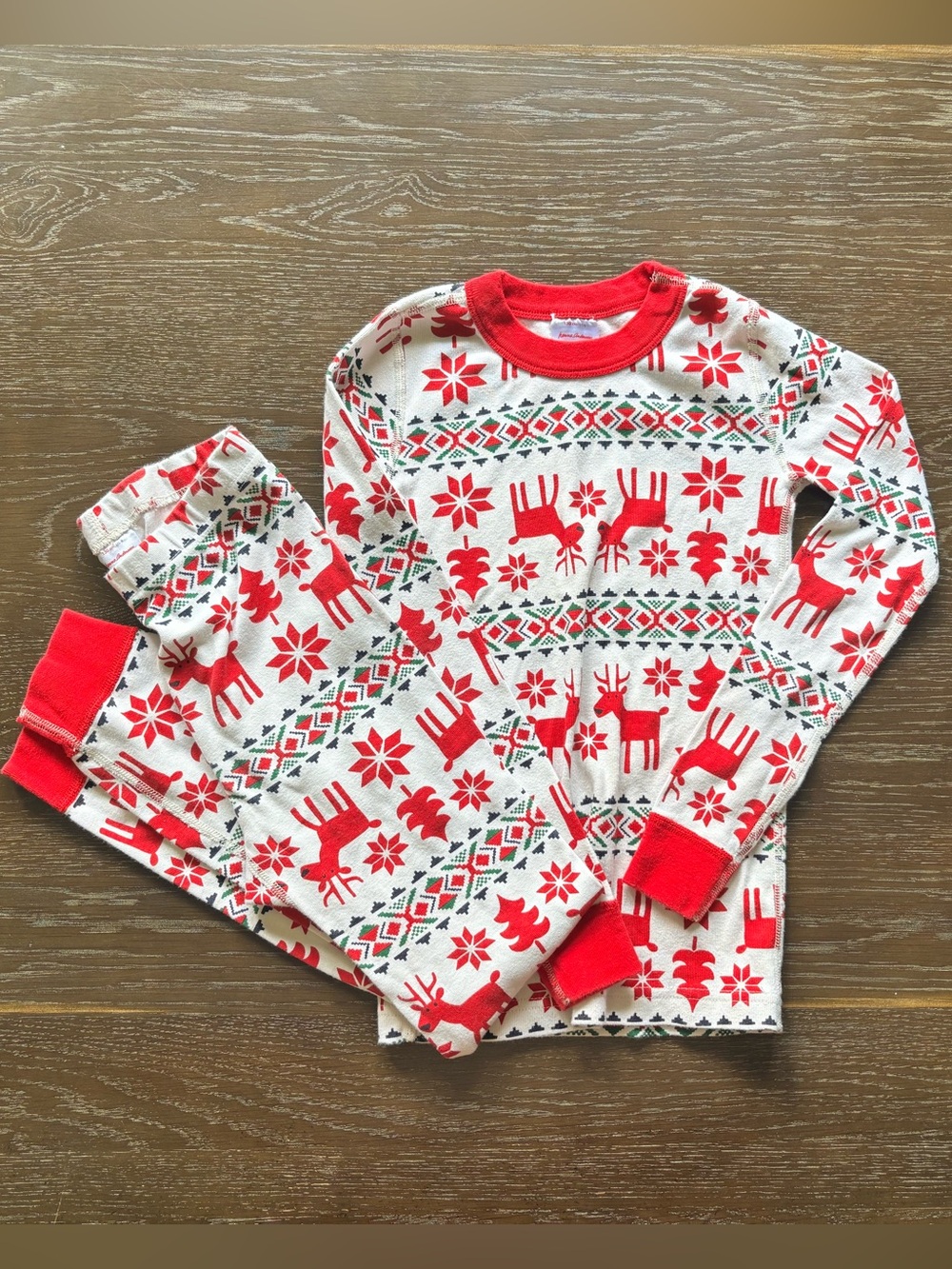 Hanna Andersson Christmas Holiday Dear Deer Pajama Set Size 8